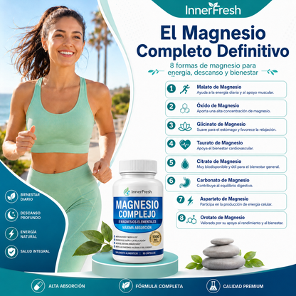 Magnesio 8en 1 Duerme mejor. Recupérate antes